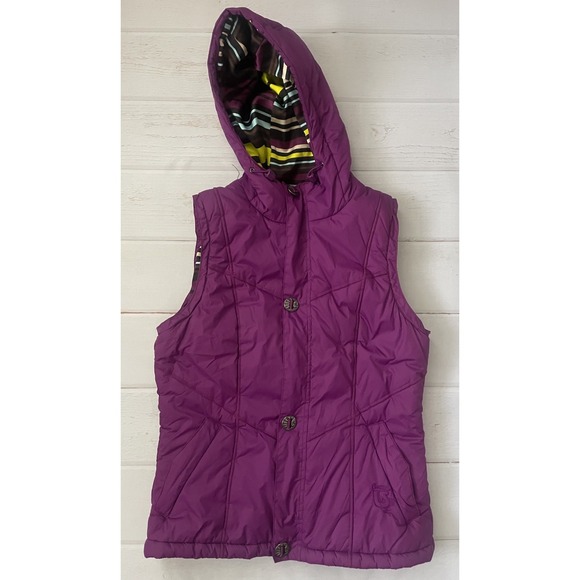Burton Jackets & Blazers - Burton DryRide Women's Med Purple Sleeveless Hooded Vest Full Zip Outdoor Jacket